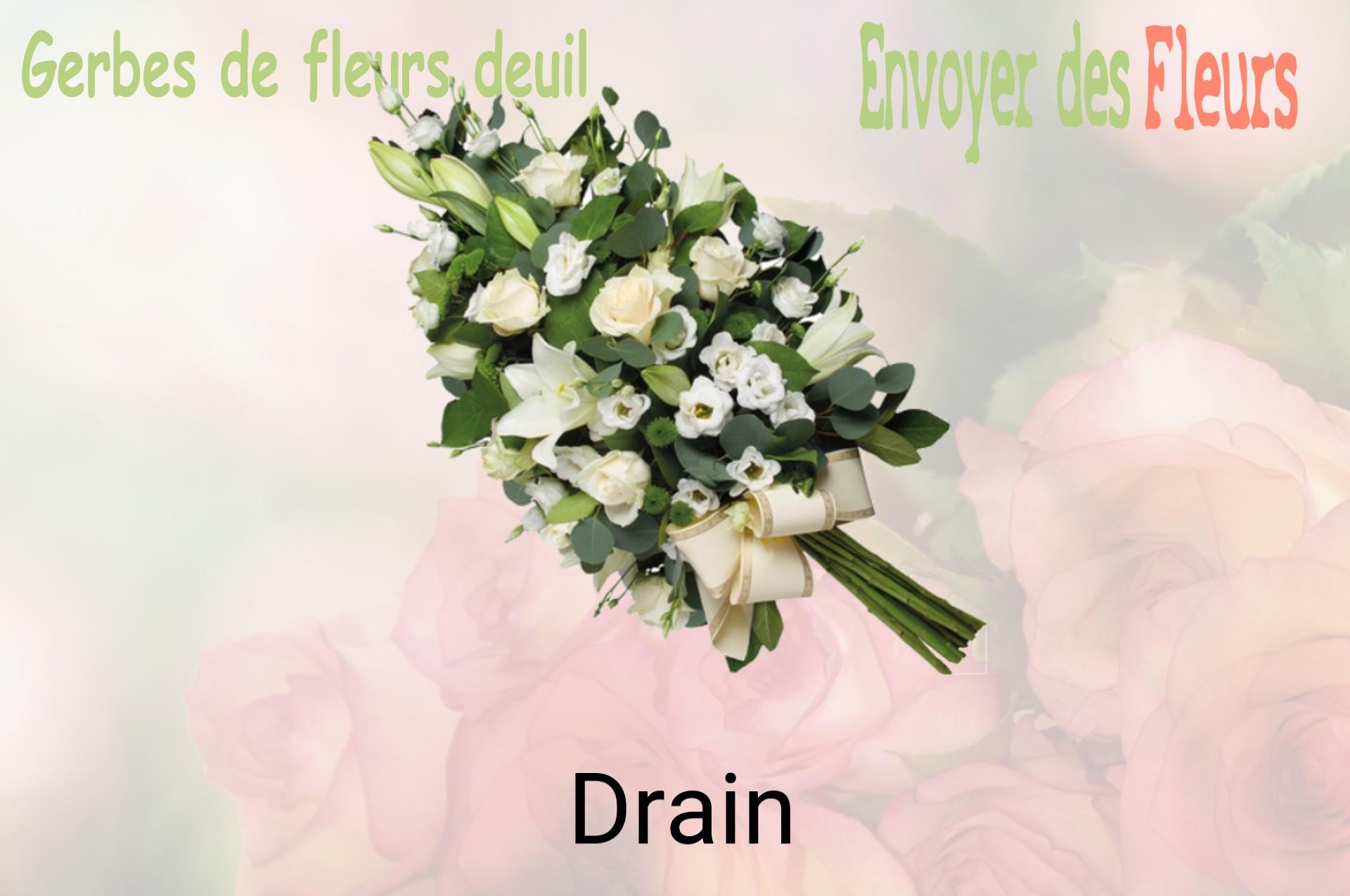 Gerbe de fleurs de deuil livrée à Drain